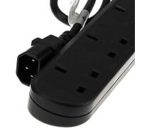 kenable IEC C14 to 6 Way UK Mains Sockets Power Splitter Lead for UPS Systems 1m Black