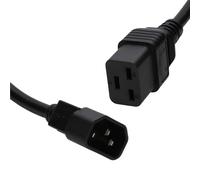 kenable IEC C14 to C19 Power Cable 10A Kettle Plug to 16A 3 Pin UPS Server Lead 2m Black