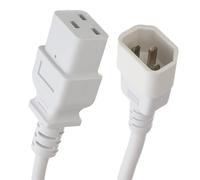 kenable IEC C14 to C19 Power Cable for UPS Server PDU 10A Kettle Plug to 16A 3 Pin Mains Lead H05VV-F 1.5mm² 3m White