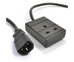 kenable IEC C14 to UK Mains Socket Extension Lead for UPS Power Supply | 1 Way Gang | 10A 250V | Black 3m Cable