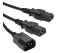 kenable IEC Mains Splitter Cable C14 Plug to 2 x C13 Socket Y Lead 1m 50cm+50cm [1 metres]
