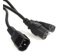 kenable IEC Mains Splitter Cable C14 Plug to 2x C13 Socket Y Lead Power Cord for PC Monitor UPS 2.5m (2m+0.5m) Black