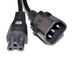 kenable IEC Power Cable C14 Male Plug to C5 Cloverleaf Female Socket Converter Adapter Lead 2m Black