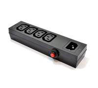 kenable IEC Power Distributor Board 4 Way C14 Outlets with Overload Switch 10A 250V Wall Mountable Blue LED Indicator C13 Input