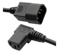 kenable IEC Power Extension Cable Right Angle C14 to C13 Mains Lead VDE Approved for PC Monitor Printer UPS PDU 2m