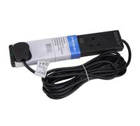 Kenable Individually Switched 4 Way Gang Uk Mains Extension Lead Surge Protected Black 4M