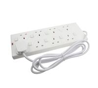 Kenable Individually Switched 8 Gang Mains Power Outlet Extension Lead 2M