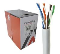 kenable Indoor CAT5e U/UTP Pure COPPER Ethernet Network SOLID Cable Reel 24AWG Eca 305m Grey [305 metres] for Networking, CCTV and IP Phone Systems (not cheap CCA)