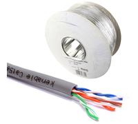 kenable Indoor CAT5e U UTP COPPER Ethernet Network SOLID Cable Reel 24AWG 100m Grey