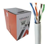 kenable Indoor CAT5e Ethernet Network Cable Reel 305m | Solid Copper 24AWG U/UTP | Fluke Tested | Eca Fire Rated | Grey