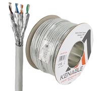 kenable Indoor CAT6A 23AWG COPPER Ethernet S/FTP Network Cable Reel 100m Grey