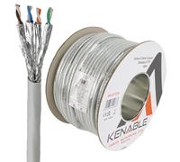 kenable Indoor CAT6A Ethernet Cable Reel | 23AWG Pure Copper S/FTP Shielded Network Cable | 100m Grey