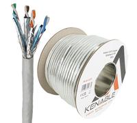 kenable Indoor CAT7 S/FTP Copper Ethernet Network Cable Reel 23AWG 10Gbps 600MHz Grey 100m