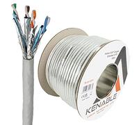 kenable Indoor CAT7 S/FTP Pure 23AWG Solid COPPER Ethernet Shielded Network Cable Reel BOX 100m Grey [100 metres] for 10Gig High Speed Networks