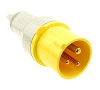 kenable Industrial Site Power 3 Pin Plug 110V 16A Yellow IP44 Splash-Proof