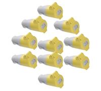 kenable Industrial Site Power Socket 110V 16A Rewireable IP44 Rated 2P+E Yellow Cable Mount Connector for Construction Workshop Tools - 10 Pack