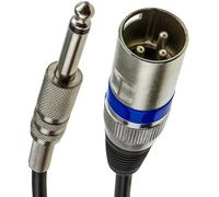 kenable Instrument Cable XLR 3 Pin Plug to 6.35mm Mono Jack Plug Lead for Mixers Studio Recording Live Performance Black 2m