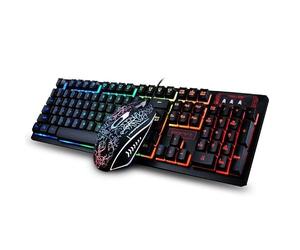 kenable K13 RGB Backlit USB Gaming Keyboard & Optical 2400 DPI Mouse Combo Set