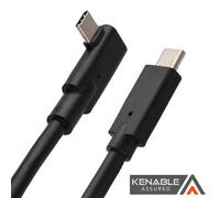 Kenable Kenable Assured Usb-C To Usb-C Right Angle Usb 3.2 Gen 2 Cable 100W Pd 10Gbps Alt-Dp For Phones, Tablets, Pc & Vr 3M