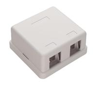 kenable Keystone Housing 2 Port Wall Plate for Snap-in Modules Voice Data AV Network Connections White