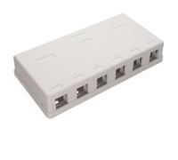 kenable Keystone Housing 6 Port Wall Plate for Snap-in Keystone Modules Voice Data AV Networking White