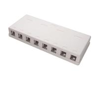 kenable Keystone Housing 8 Port Wall Plate for Snap-in Keystone Jacks - Voice Data AV Network Patch Panel Mounting Frame - White