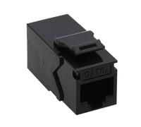 Kenable Keystone Pass Through Cat6A 90 Degree Rj45 Coupler For Euromod Utp Black