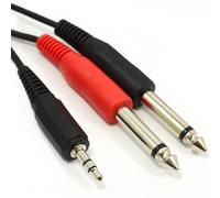 kenable Laptop to Mixer Cable 3.5mm Stereo Jack to 2x 6.35mm Mono Jack Lead Audio Splitter 5m Black