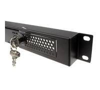 kenable Lockable 1U Security Steel Mesh Panel for 19 Inch Rack Networking Data Cabinets - Black