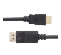 kenable Locking DisplayPort Plug PC/Laptop to HDMI Male Plug Display/Monitor/TV Cable 2m [2 metres]