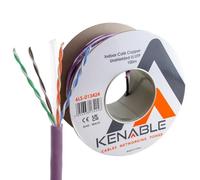 kenable Low Smoke CAT6 Gigabit Ethernet Cable Reel LSZH LSOH U/UTP Solid Copper Network Cable Indoor Violet Purple 100m