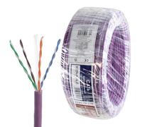 kenable Low Smoke CAT6 Gigabit LSZH LSOH Eca U/UTP Ethernet Solid Copper Network Cable Reel Indoor Violet 50m