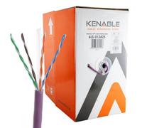 Kenable Low Smoke Cat6 Gigabit Lszh Lsoh Eca U/utp Ethernet Solid Copper Network Cable Reel Indoor Violet 305M