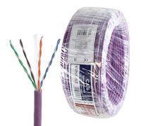 kenable Low Smoke CAT6 Gigabit LSZH LSOH Eca U/UTP Ethernet Solid Copper Network Cable Reel Indoor Violet 50m