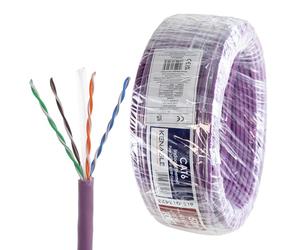 kenable Low Smoke CAT6 Gigabit LSZH LSOH Eca U/UTP Ethernet Solid Copper Network Cable Reel Indoor Violet 50m