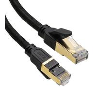 Kenable Mesh Jacket Cat8.1 Ethernet Cable Rj45 Sftp Shielded 2000Mhz 40Gbps 1M Black