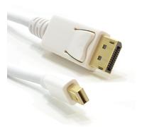 Kenable Mini-Displayport Male Plug To Display Port Plug Monitor Cable White 2M