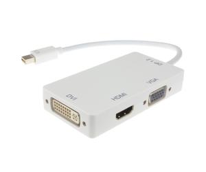 kenable Mini DisplayPort to DVI D HDMI or VGA 4k x 2k Video Adapter White 15cm