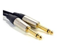 GOLD Mono 6.35mm Jack Plugs Guitar/Amp/Instrument LOW NOISE Cable Lead 2m