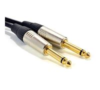 kenable Mono 6.35mm Jack to Jack Guitar Cable Lead Gold Plated Plugs Instrument Amp Cord Foil Shielded Low Noise 5m Black