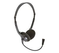 kenable Multimedia Adjustable Headset with Boom Microphone Twin 3.5mm Jacks 1.8m [1.8 metres]