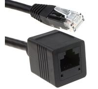 Network CAT6 UTP Ethernet RJ45 Extension Male/Female Cable Black 1m