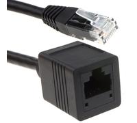 kenable Network CAT6 UTP Ethernet RJ45 Extension Male Female Cable Black 1m