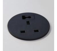 kenable Office Desk Grommet 60mm with UK Mains Power Socket and Cable Feed 2m Black