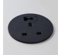 Kenable Office Desk Mount 60mm Grommet With Uk Mains Power And Cable Feed Black