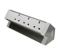 Kenable Office Desk Table Mountable Pdu 3 X Uk Mains Socket Outlets Power Pod White