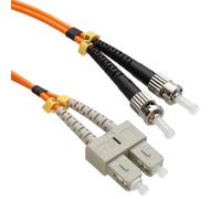 kenable OM2 Fibre Optic Cable ST to SC 50/125 Duplex Multimode LSZH Orange 1m