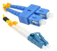 kenable OS2 Fibre Optic Cable Single Mode Duplex LC to SC 9/125 LSZH Yellow Patch Lead 2m