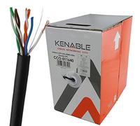 kenable | Outdoor CAT5e Ethernet Cable | 305m | UV Resistant & Waterproof | Stranded Copper UTP | Black