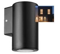 Kenable Outdoor Down Light Wall-Mounted Gu10 Ip44 Garden Rounded Lamp Black